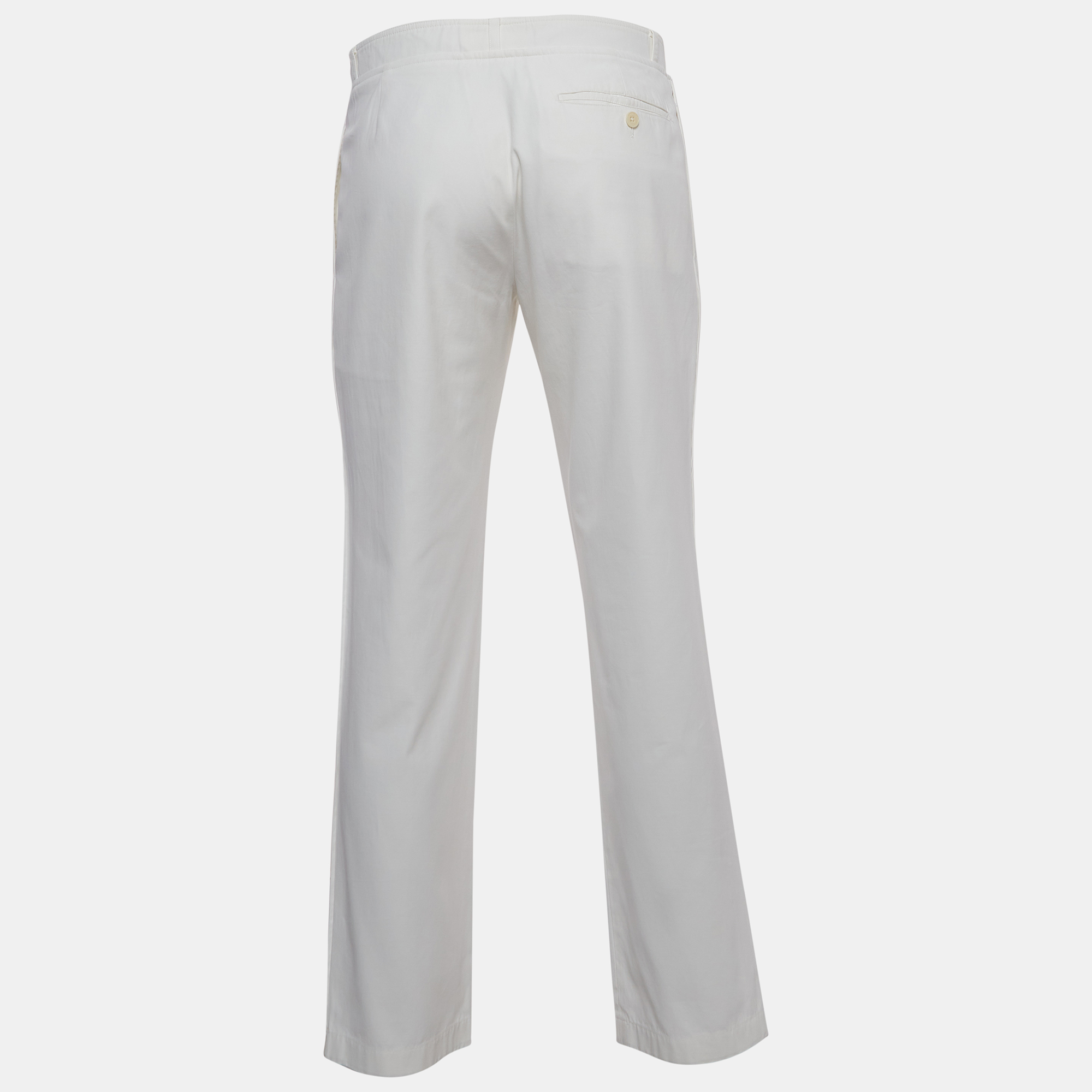 

Hermes White Cotton Regular Fit Trousers