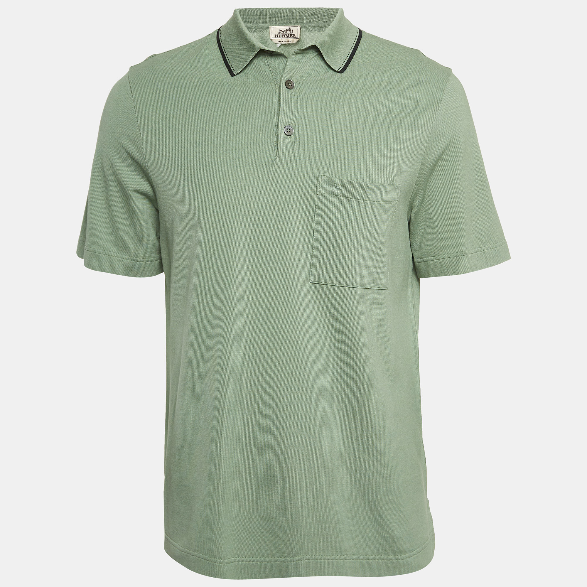 

Hermes Green Cotton Pique Polo T-Shirt S