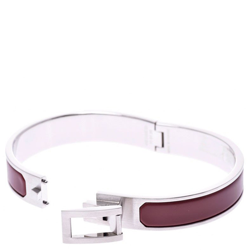 

Hermes Rouge and Silver Jet Bracelet, Multicolor