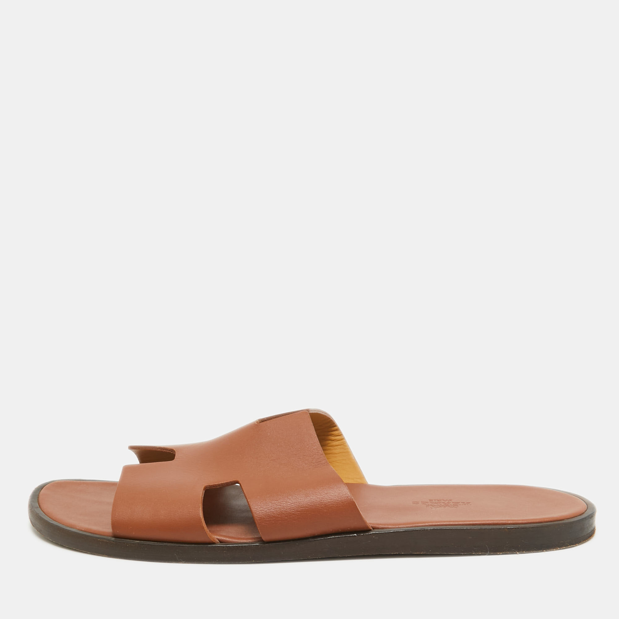 

Hermes Brown Leather Izmir Sandals Size