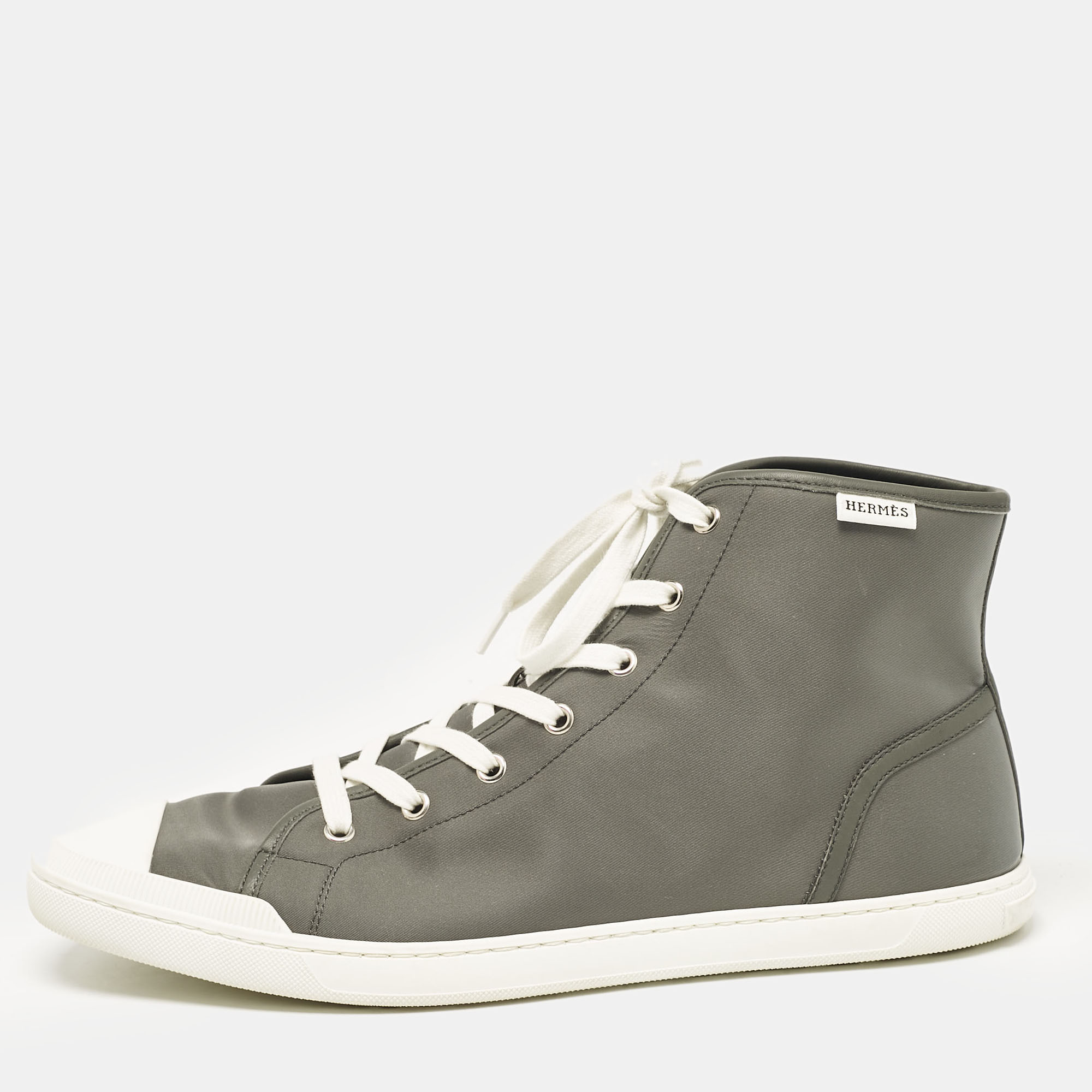 

Hermes Grey Nylon and Leather Express High Sneakers Size