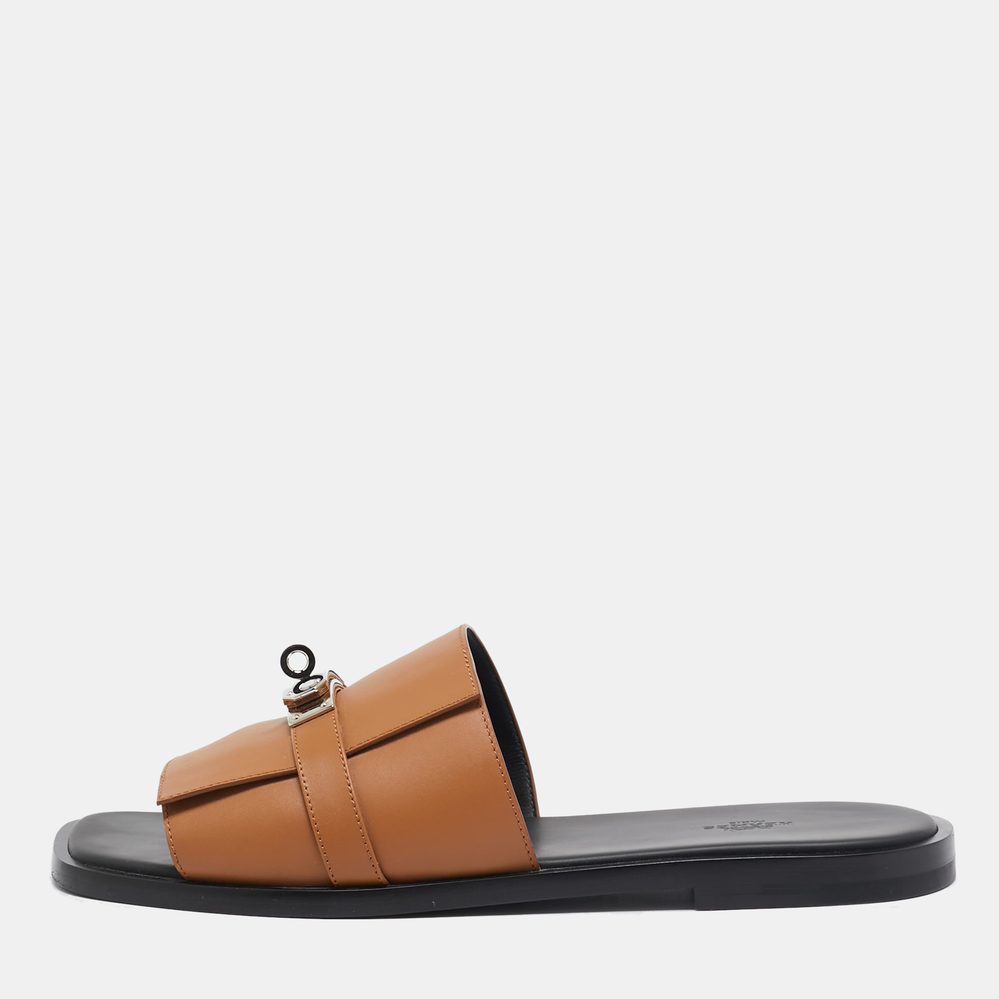 

Hermes Brown Leather Gabriel Sandals Size