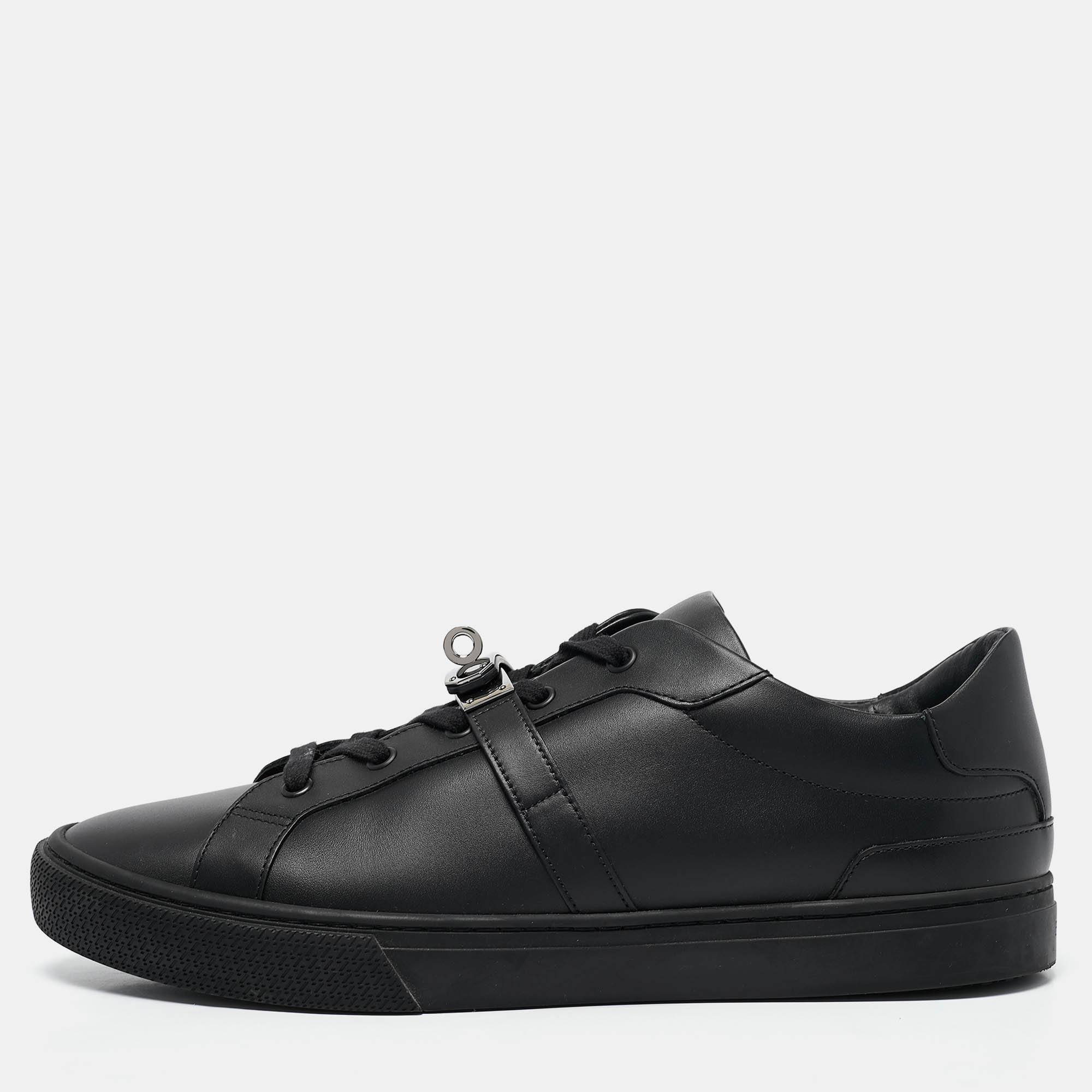 

Hermes Black Leather Day Sneakers Size