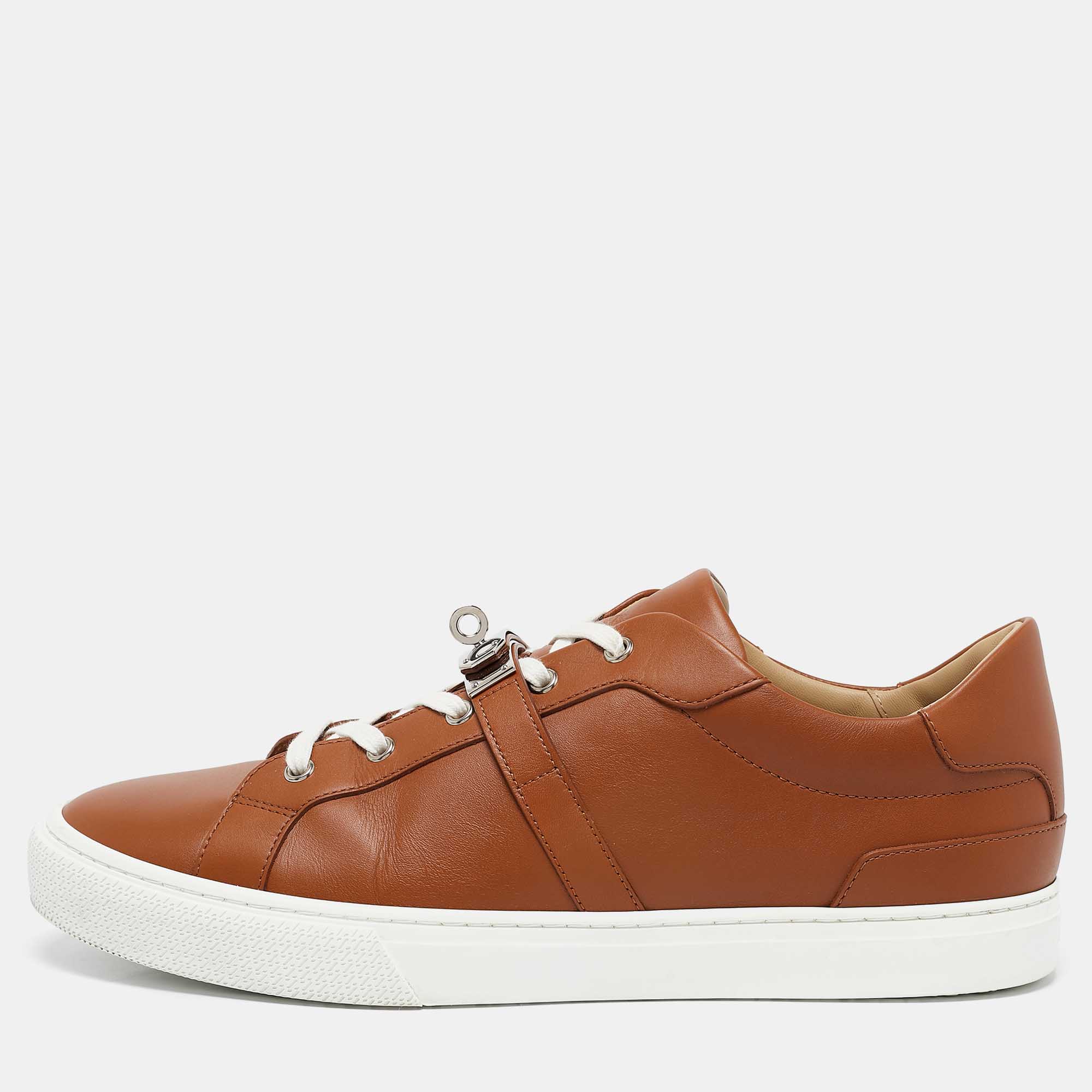 

Hermes Brown Leather Day Sneakers Size