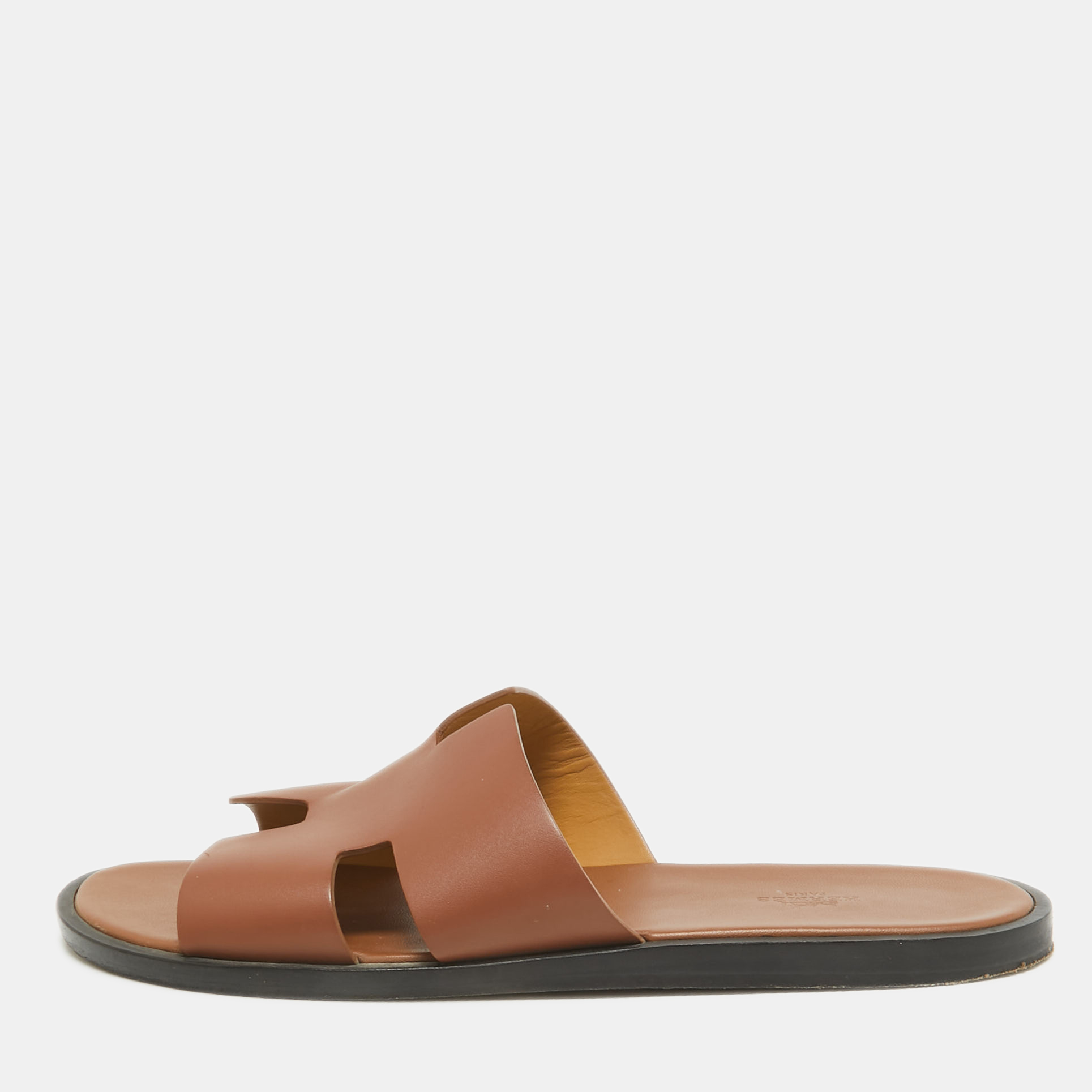 

Hermes Brown Leather Izmir Flat Sandals Size