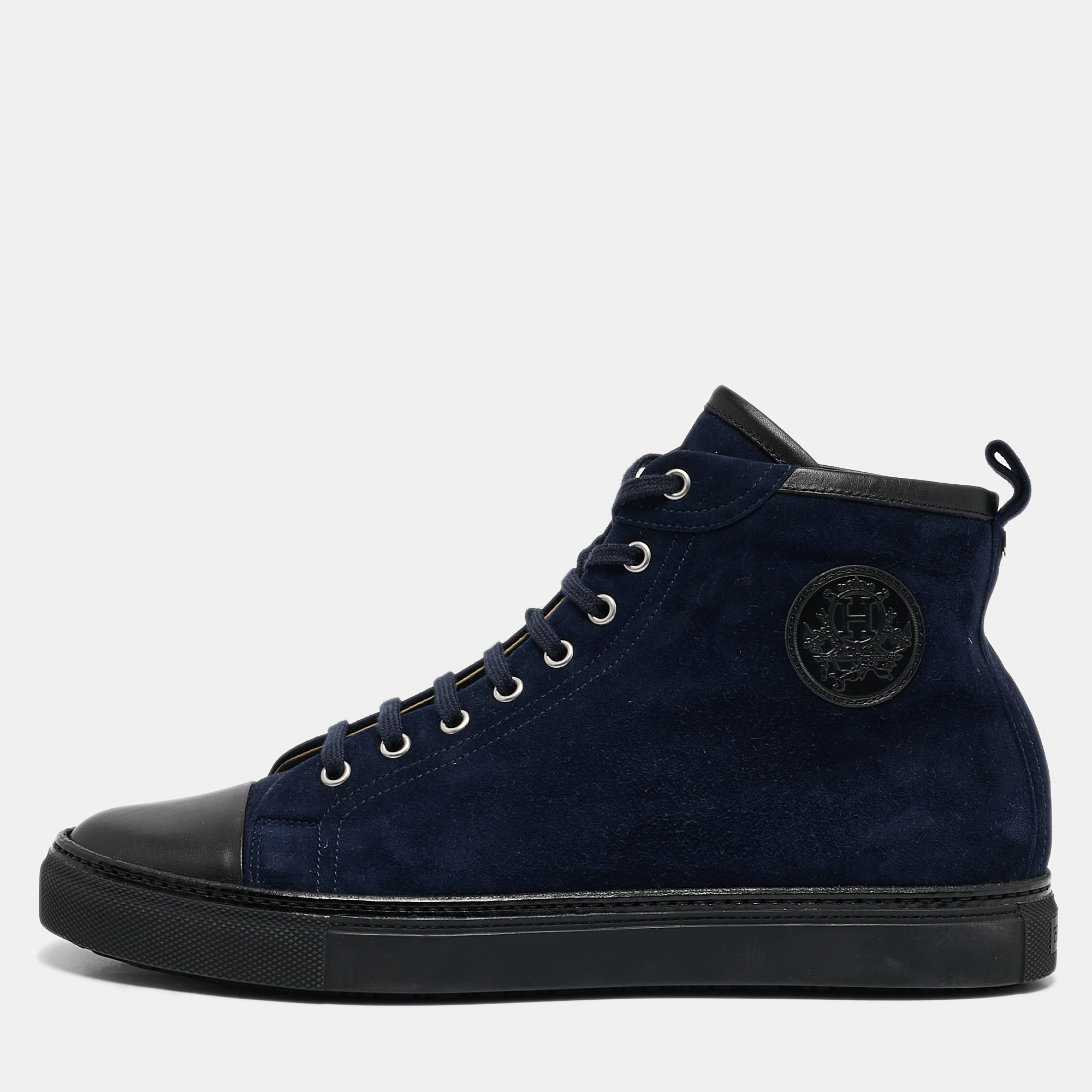 

Hermes Navy Blue Suede Cap Toe High Top Sneakers Size