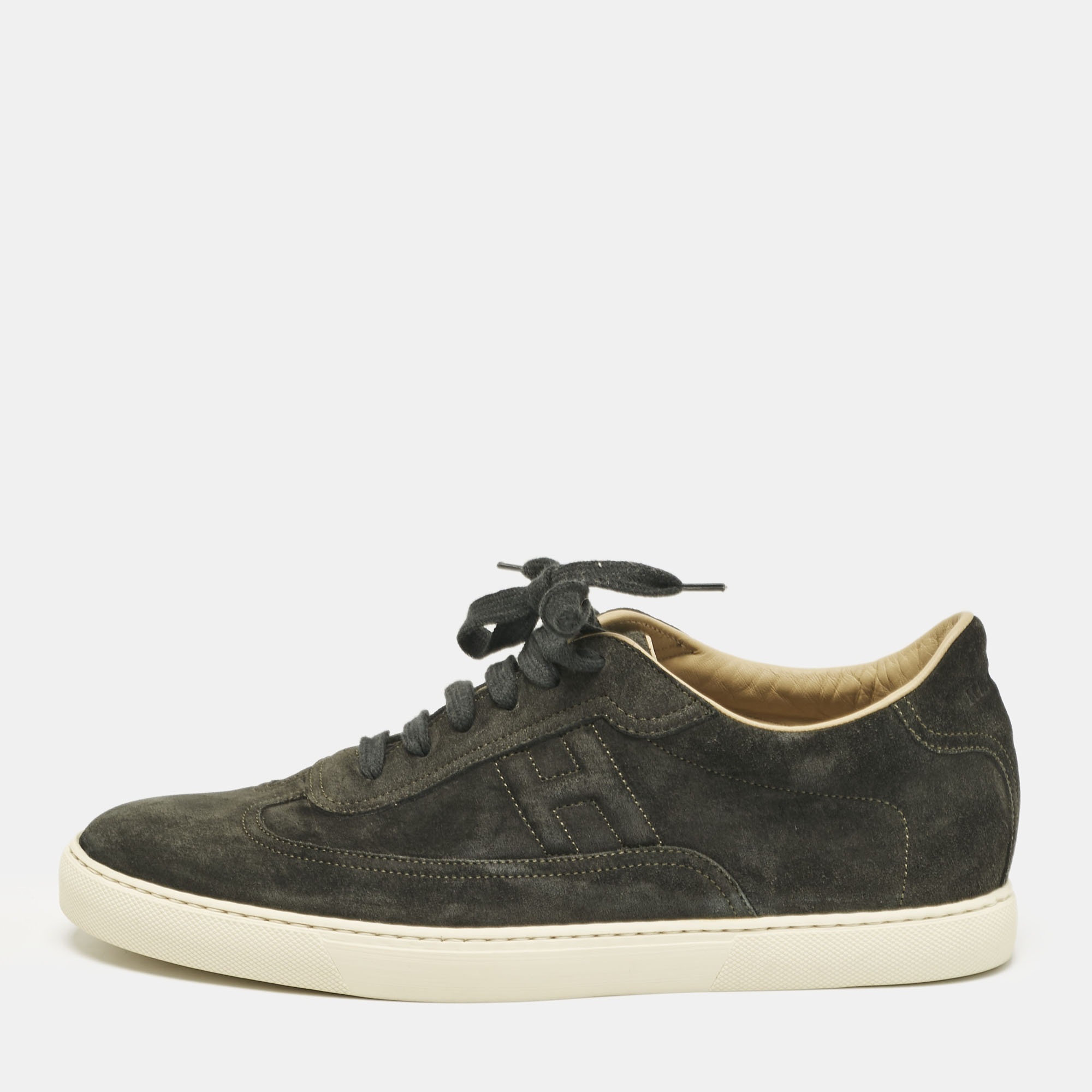 

Hermes Grey Suede Quicker Low Top Sneakers Size