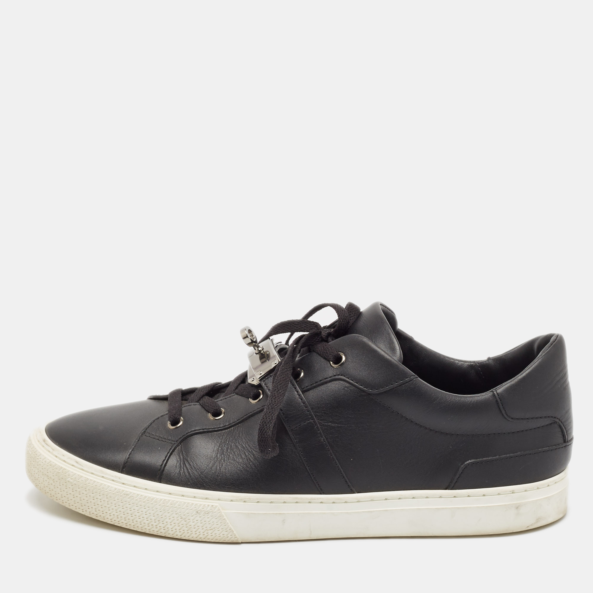 

Hermes Black Leather Day Low Top Sneakers Size