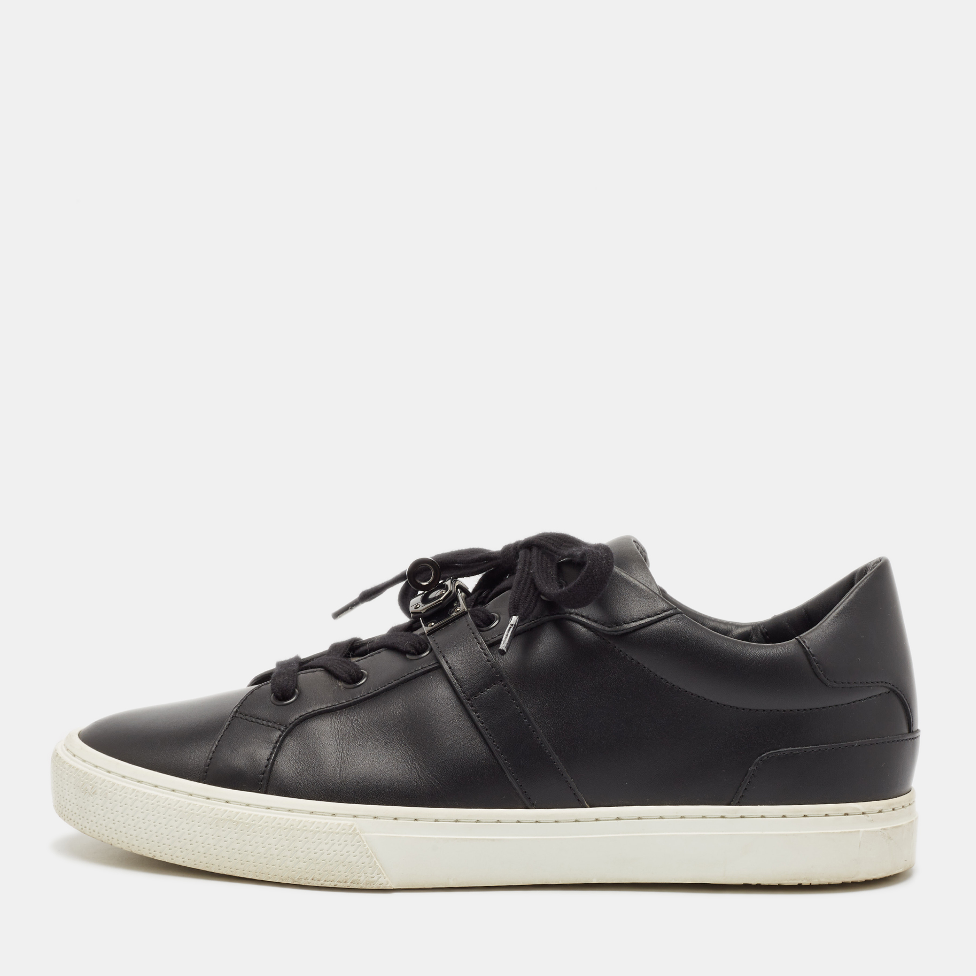 

Hermes Black Leather Day Sneakers Size