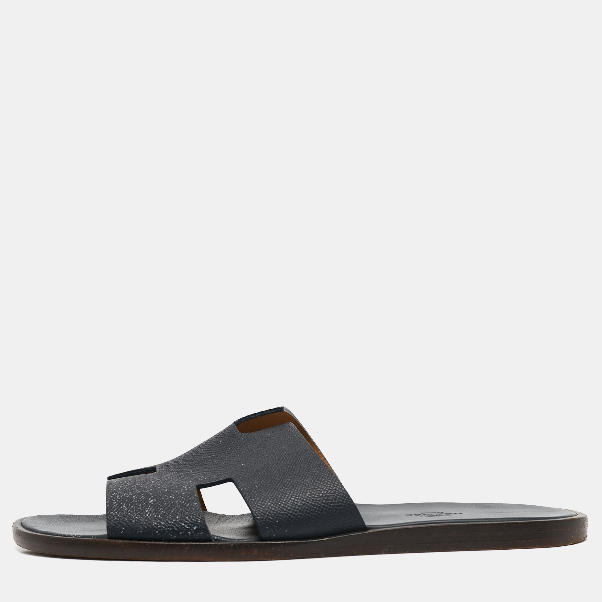 

Hermes Navy Blue Leather Izmir Flat Sandals Size