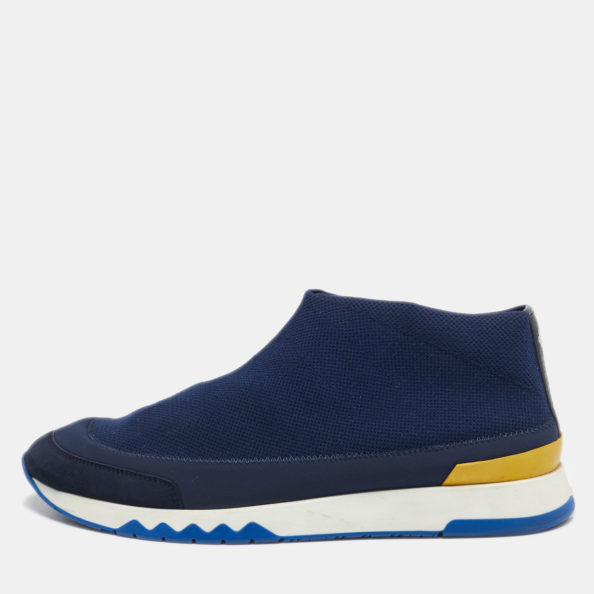 

Hermes Blue Knit Fabric Tokyo Slip On Sneakers Size 42.5