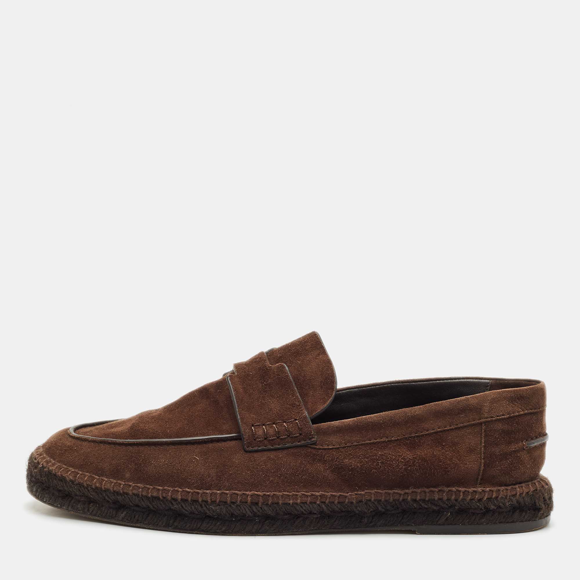 

Hermes Brown Suede Trip Espadrille Flats Size