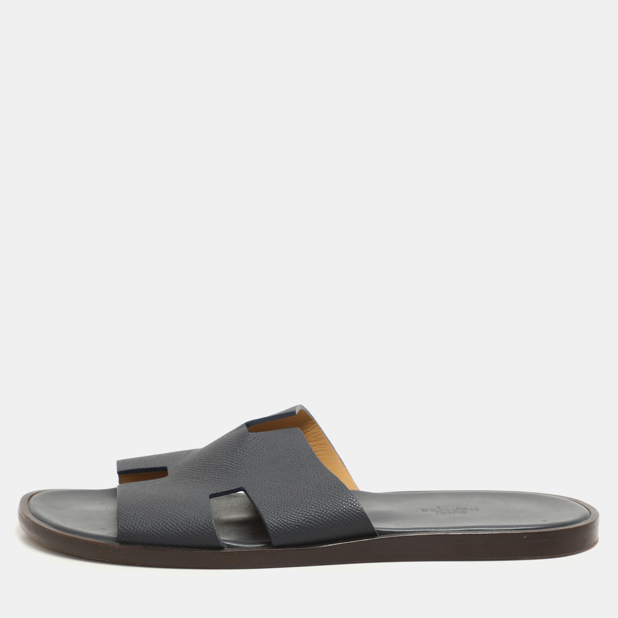 

Hermes Navy Blue Leather Izmir Slides Size