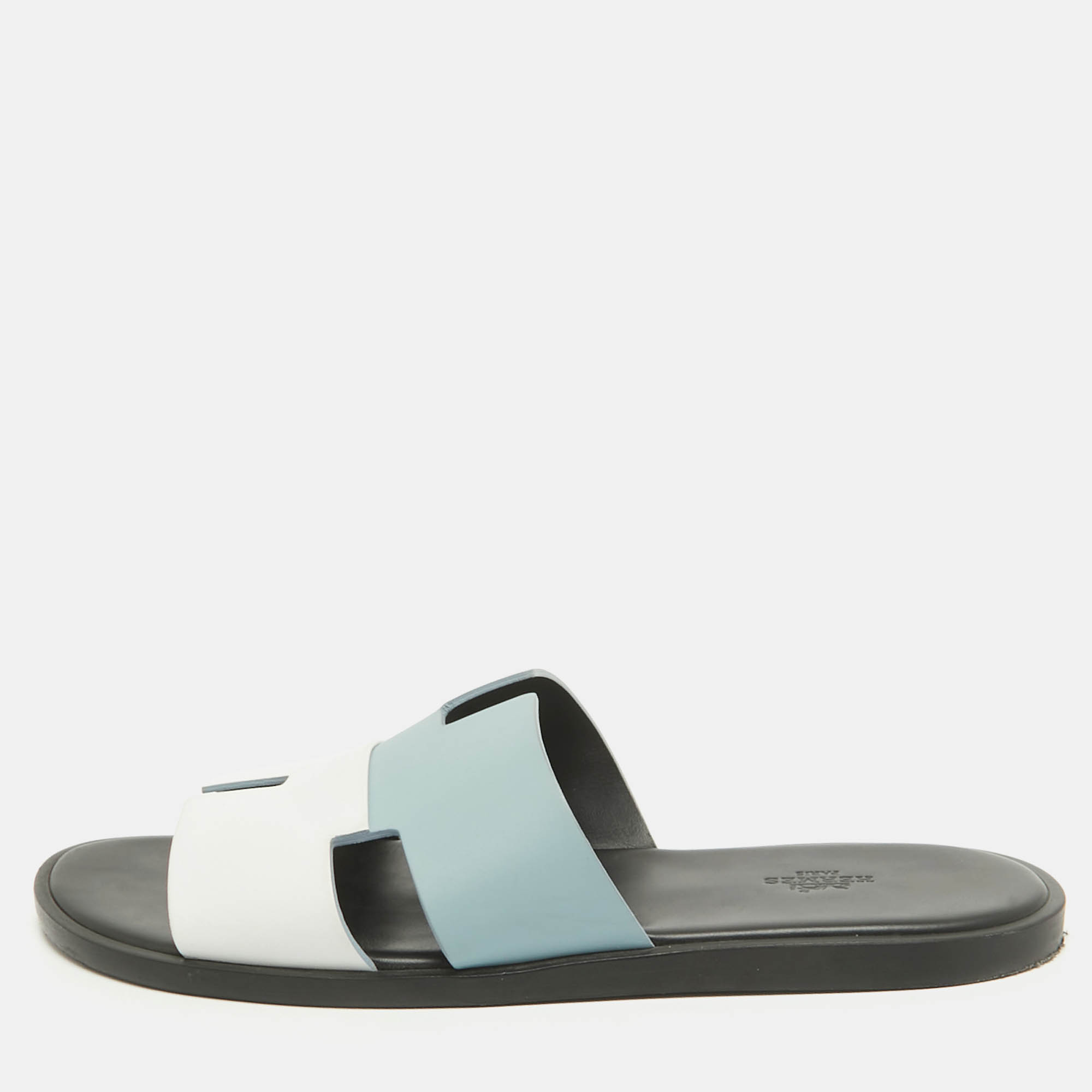 

Hermes Blue/White Leather Izmir Sandals Size
