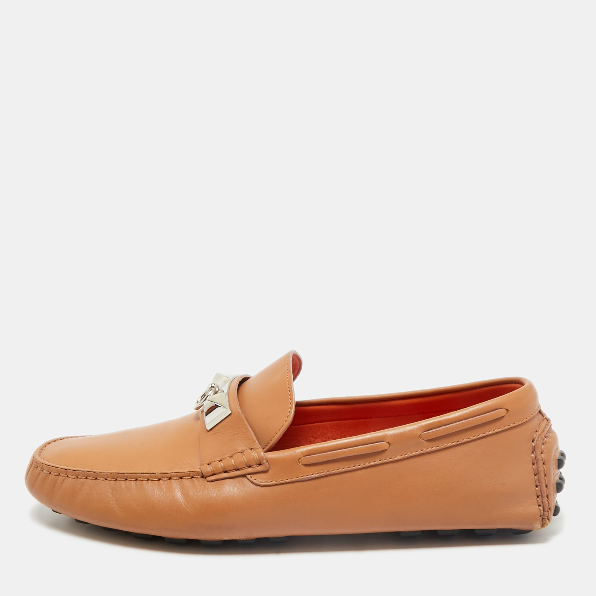 

Hermes Brown Leather Irving Loafer Size