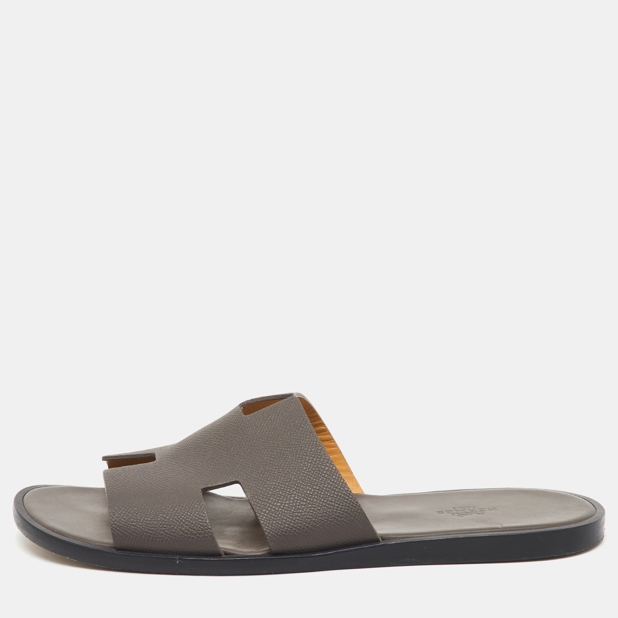 

Hermés Ecorce Epsom Leather Izmir Flat Slides Size, Brown