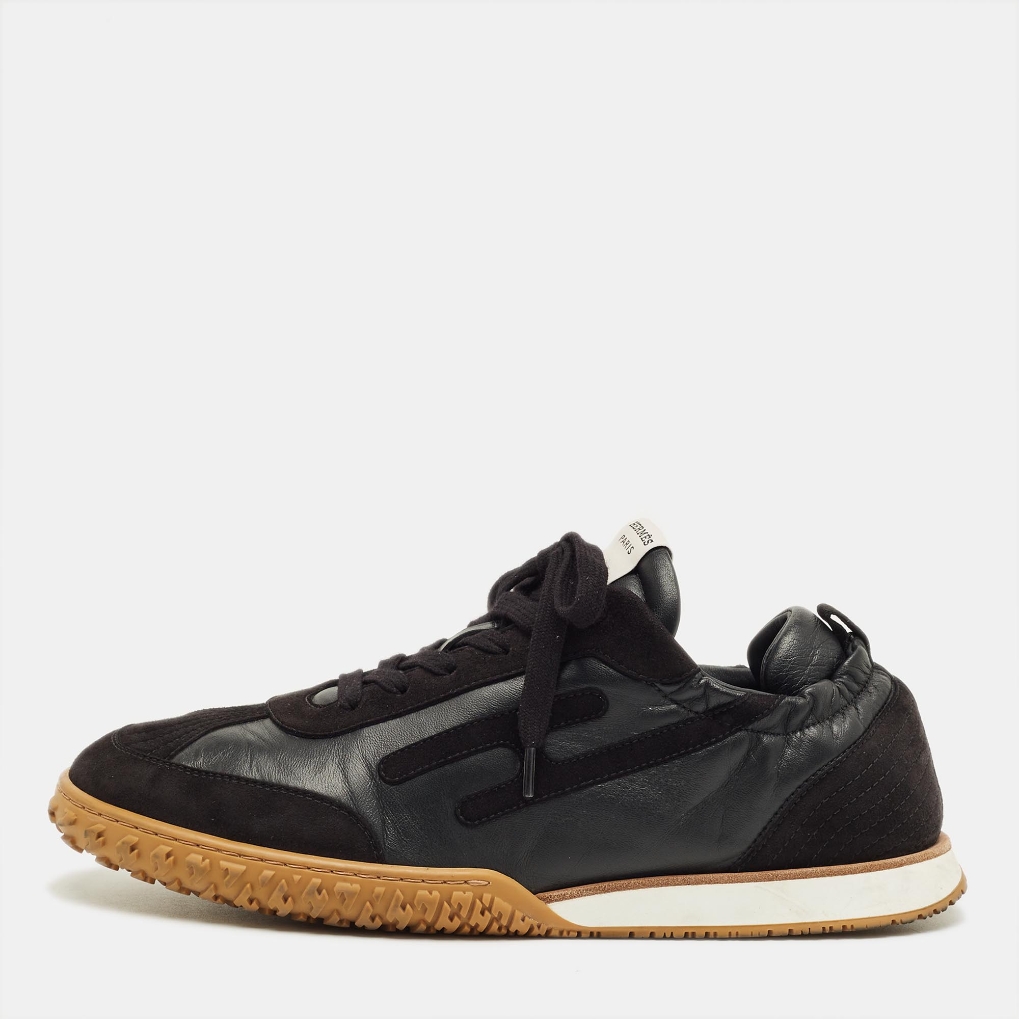 

Hermes Black Leather and Suede Jet Sneakers Size