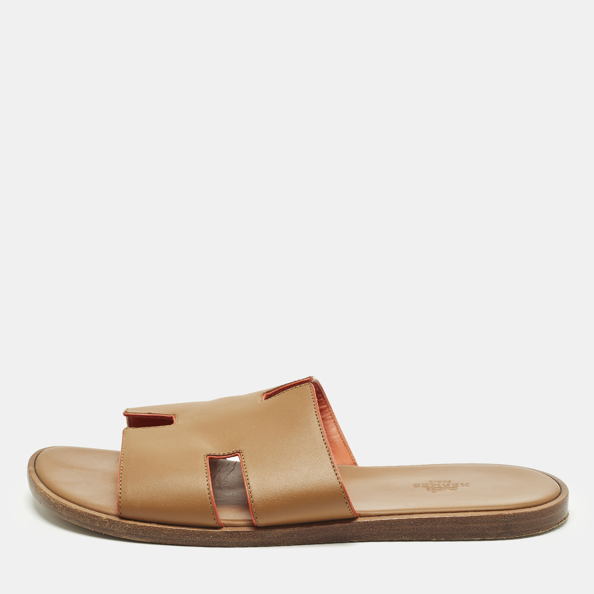 

Hermes Izmir Size  Brown Leather Flat Sandals