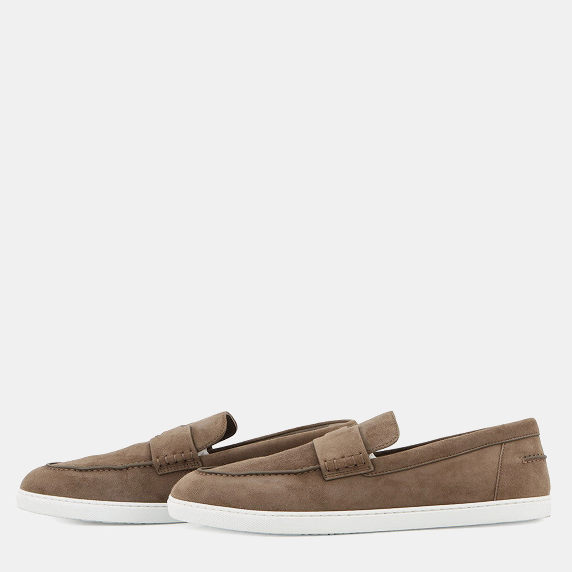 

Hermes Loafers Mocassins Job Etoupe Suede Size 42, Brown