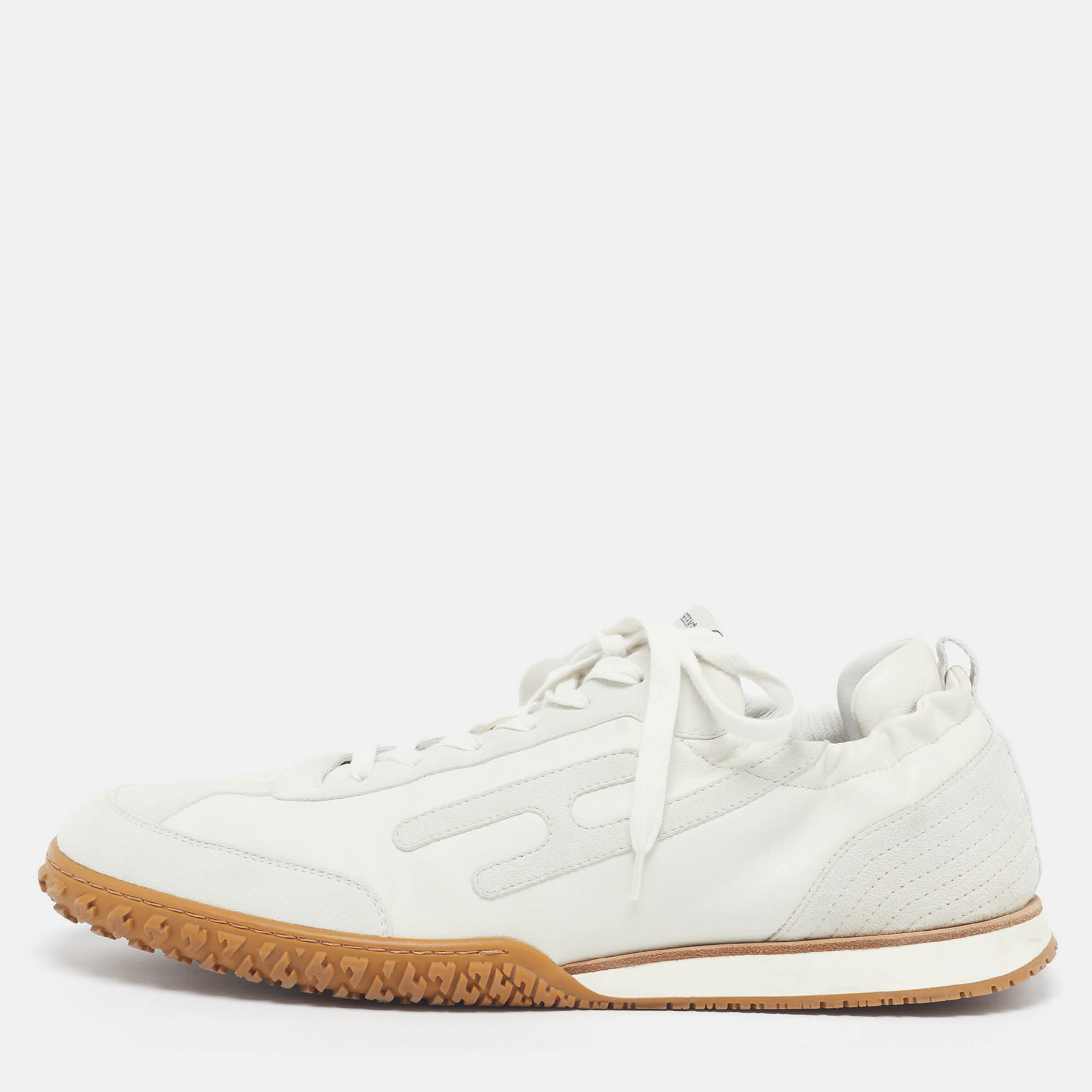 

Hermes Jet Size  Grey/White Leather and Suede Lace Up Sneakers