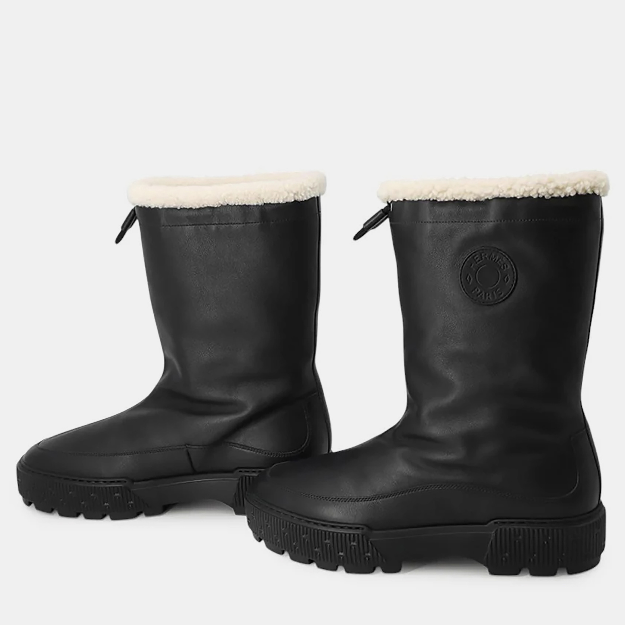 

Hermes Journey Boots Black242070Z Calf Leather Size 41, Black