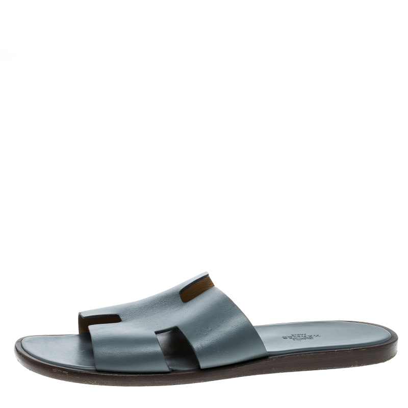 

Hermes Grey Leather Izmir Sandals Size