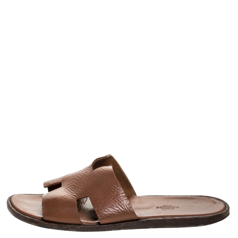 

Hermes Brown Leather Izmir Sandals Size