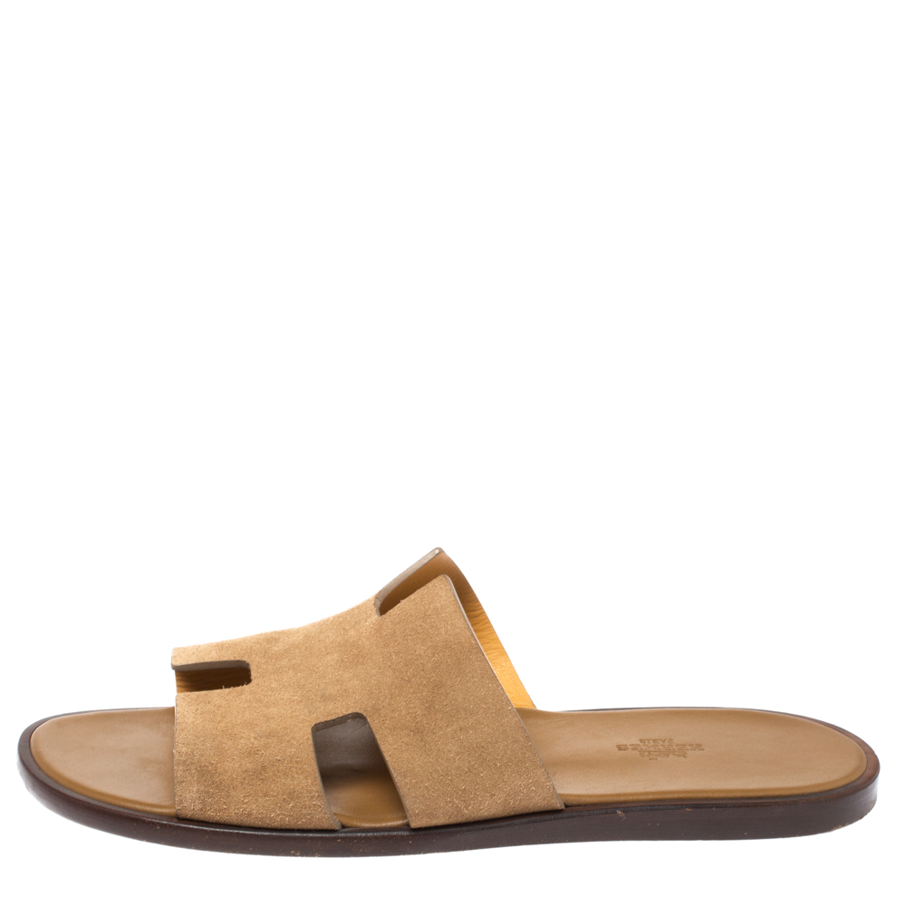 

Hermes Beige Suede Izmir Sandals Size