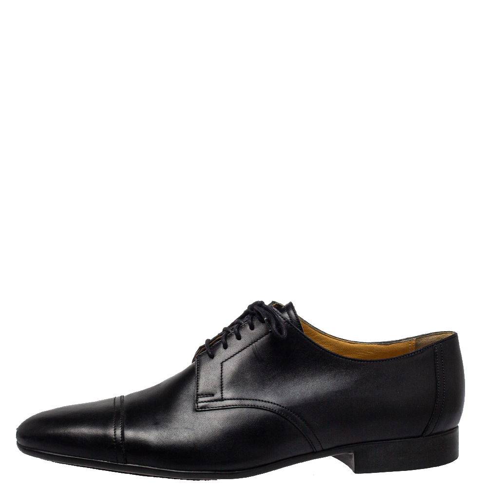 

Hermes Black Leather Lace Up Oxfords Size