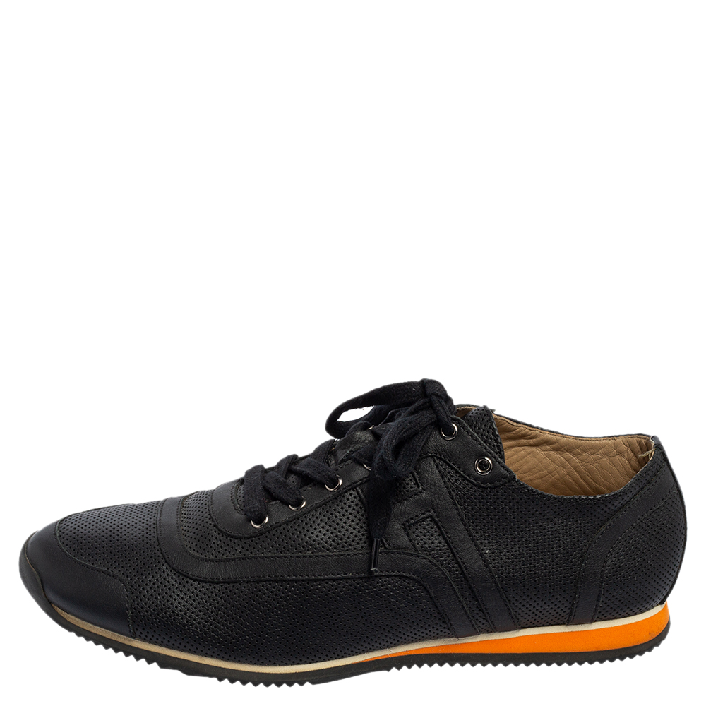 

Hermes Black Leather Low Top Sneakers Size