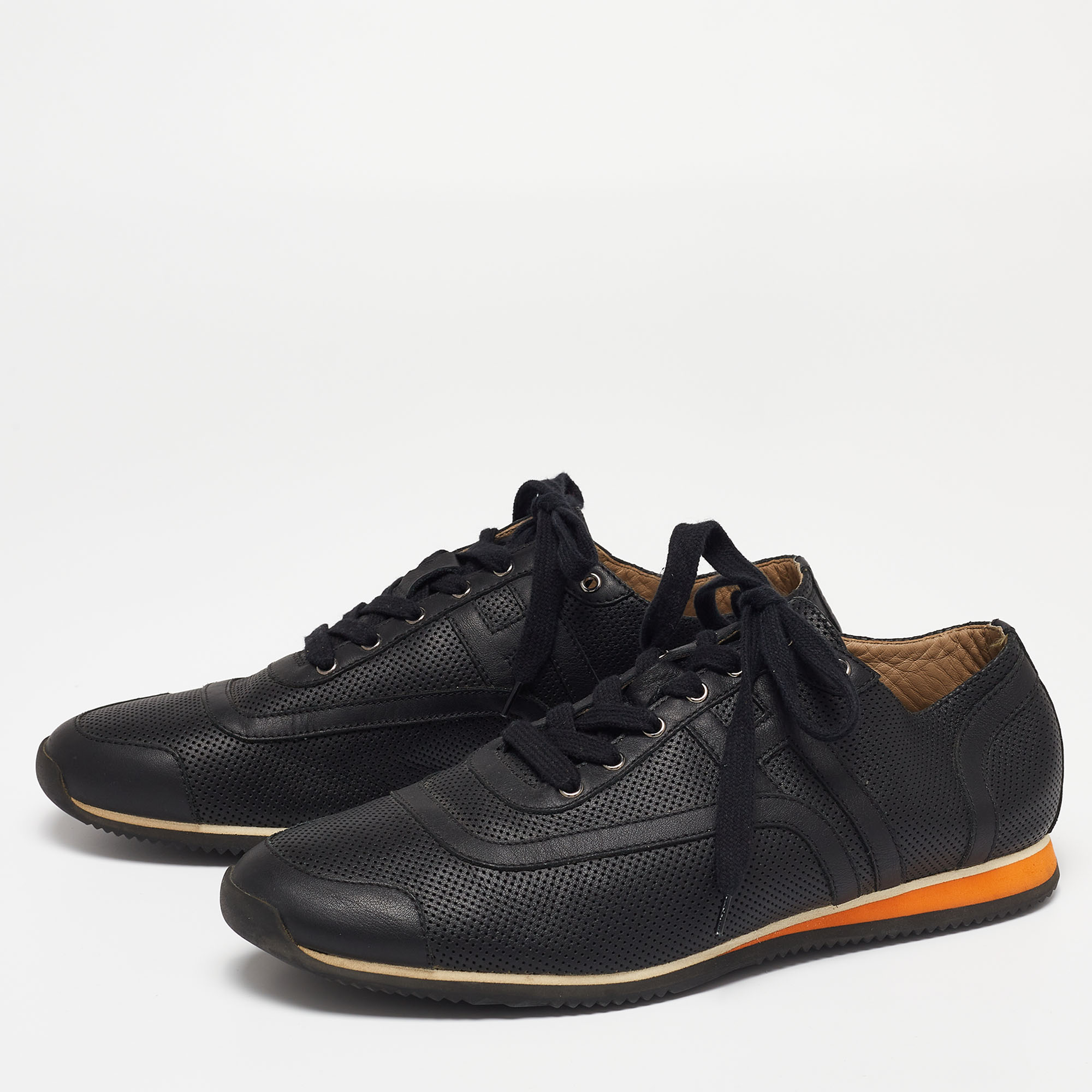 

Hermes Black Leather Low Top Sneakers Size