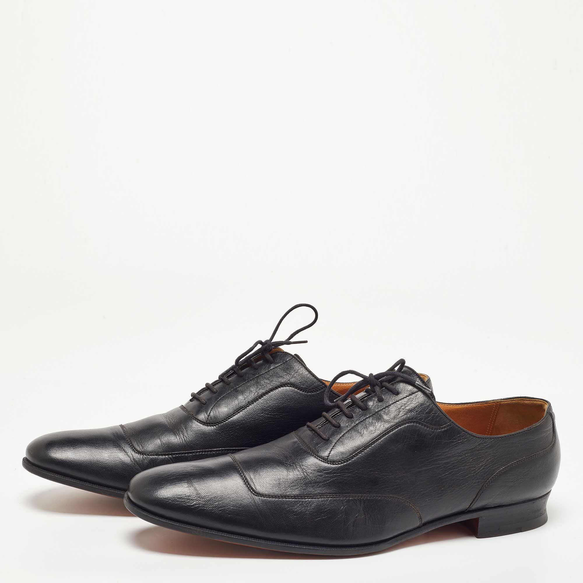 

Hermes Black Leather Lace Up Oxfords Size