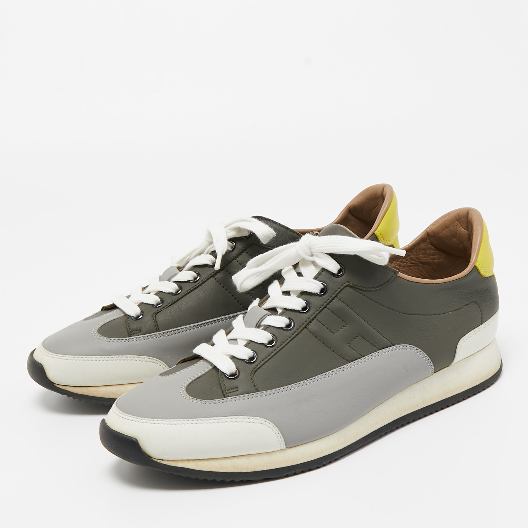 

Hermes Tricolor Leather Trail Sneakers Size, Grey