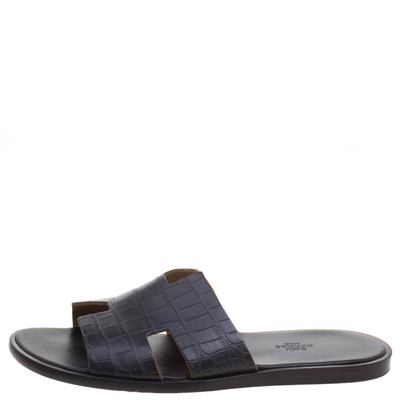 

Hermes Black Alligator Izmir Sandals Size