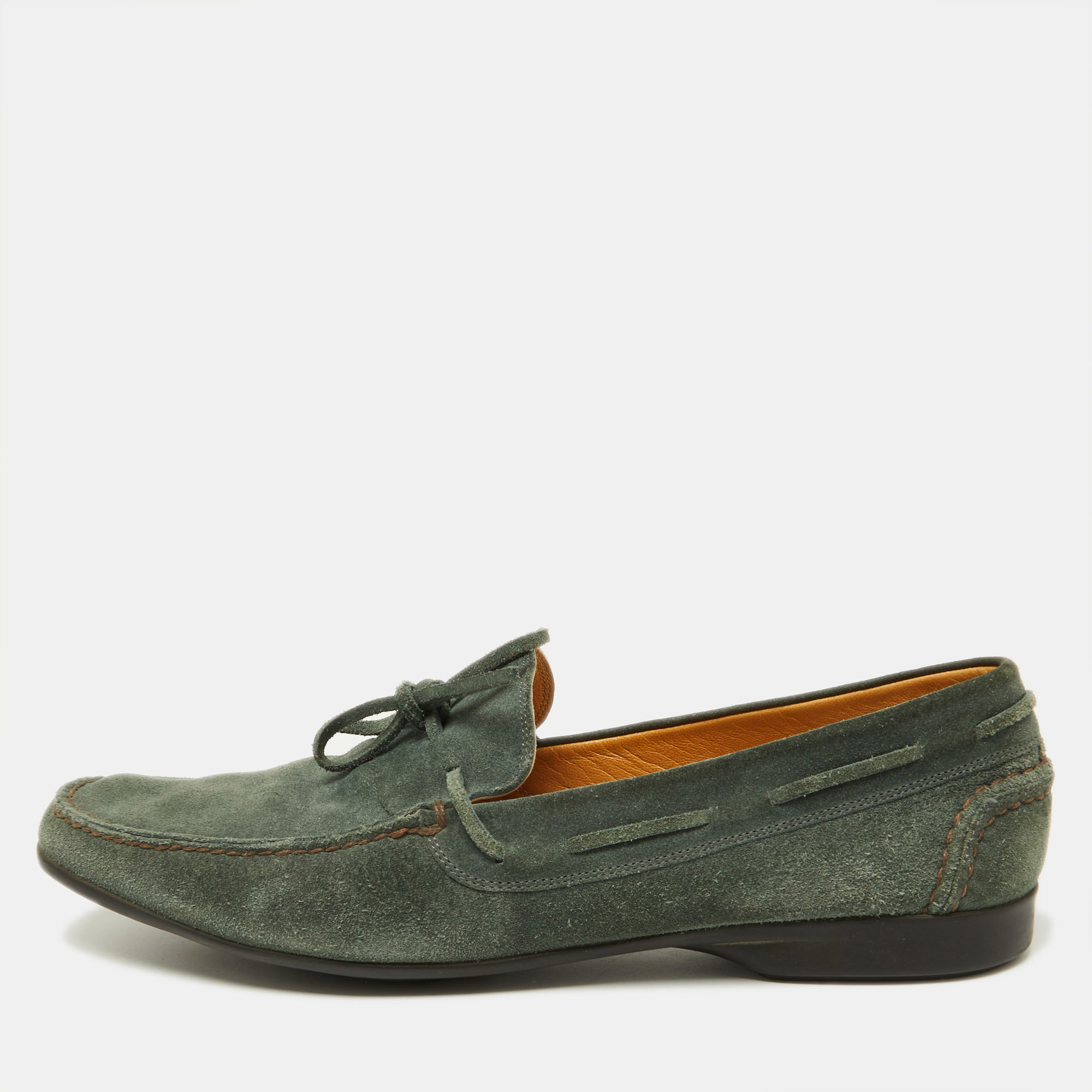 

Hermes Green Suede Bow Accents Loafers Size