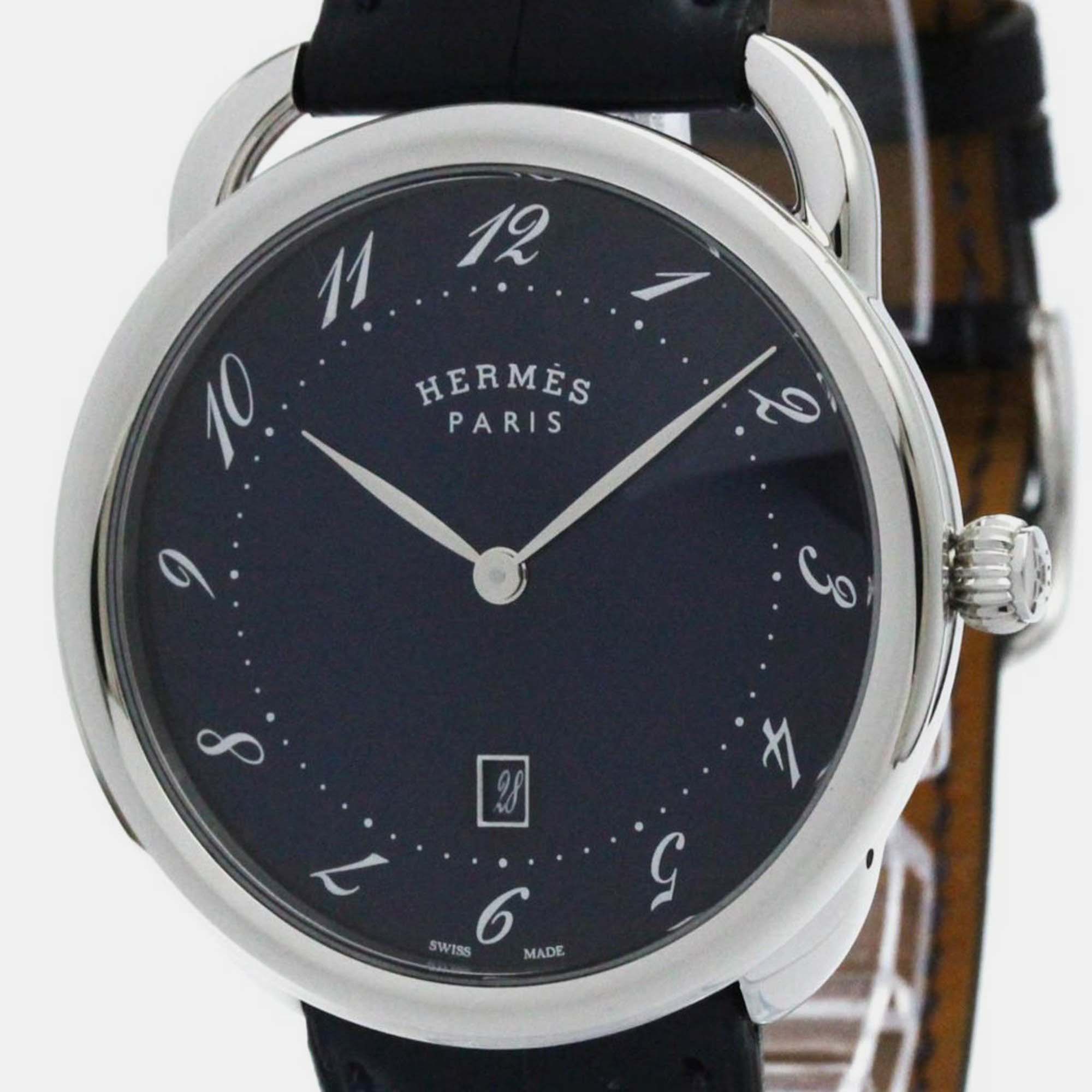 

Hermes Blue Stainless Steel Arceau Automatic Men's Wristwatch 41 mm