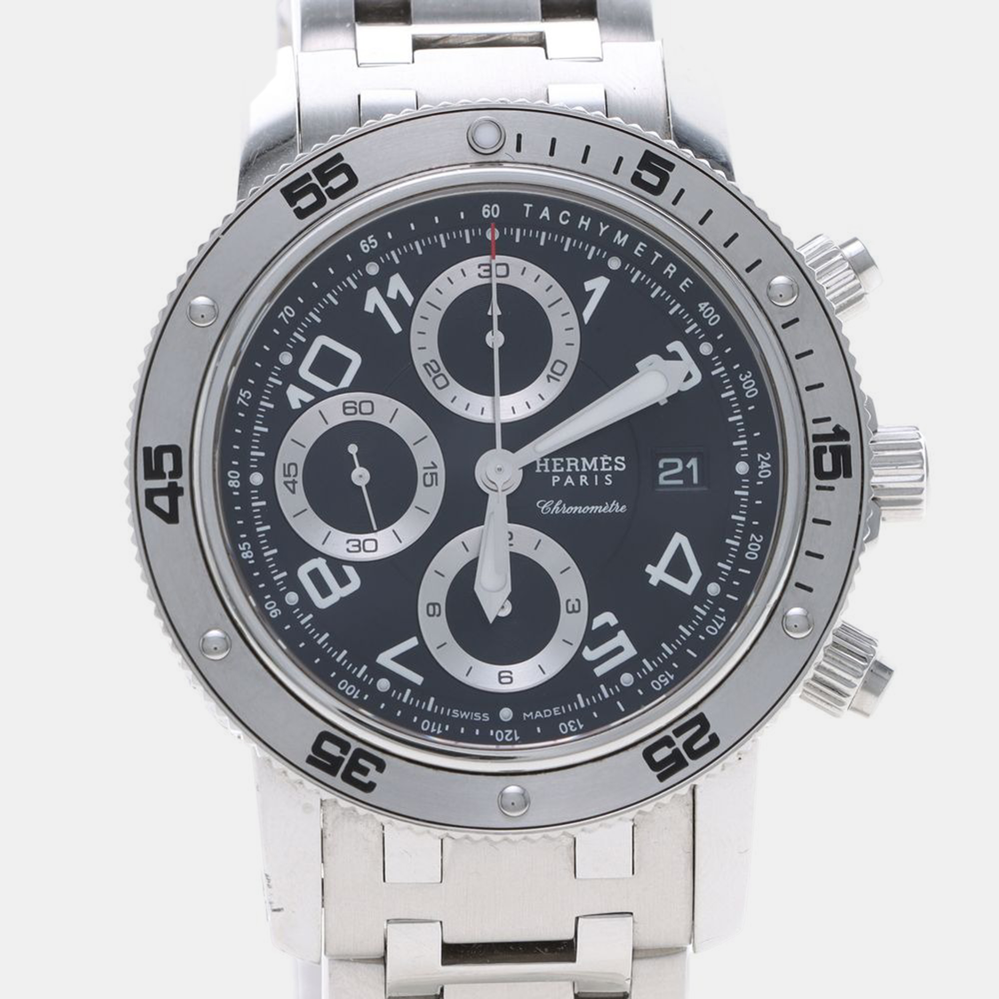 

Hermes Clipper CP2.910 Automatic Black Stainless Steel Men's Wristwatch 44 mm