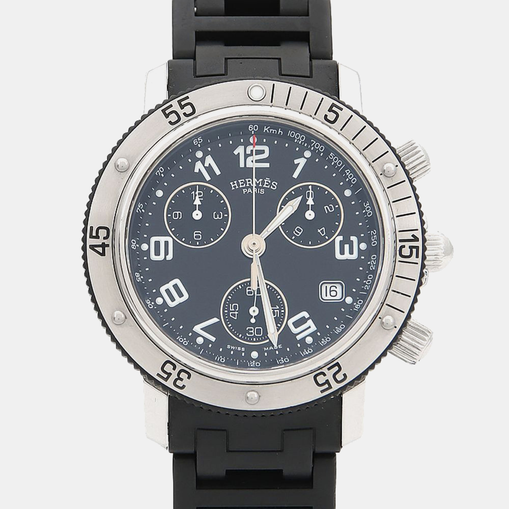 

Hermes Clipper CL2.915 Quartz Black Stainless Steel Men's Wristwatch