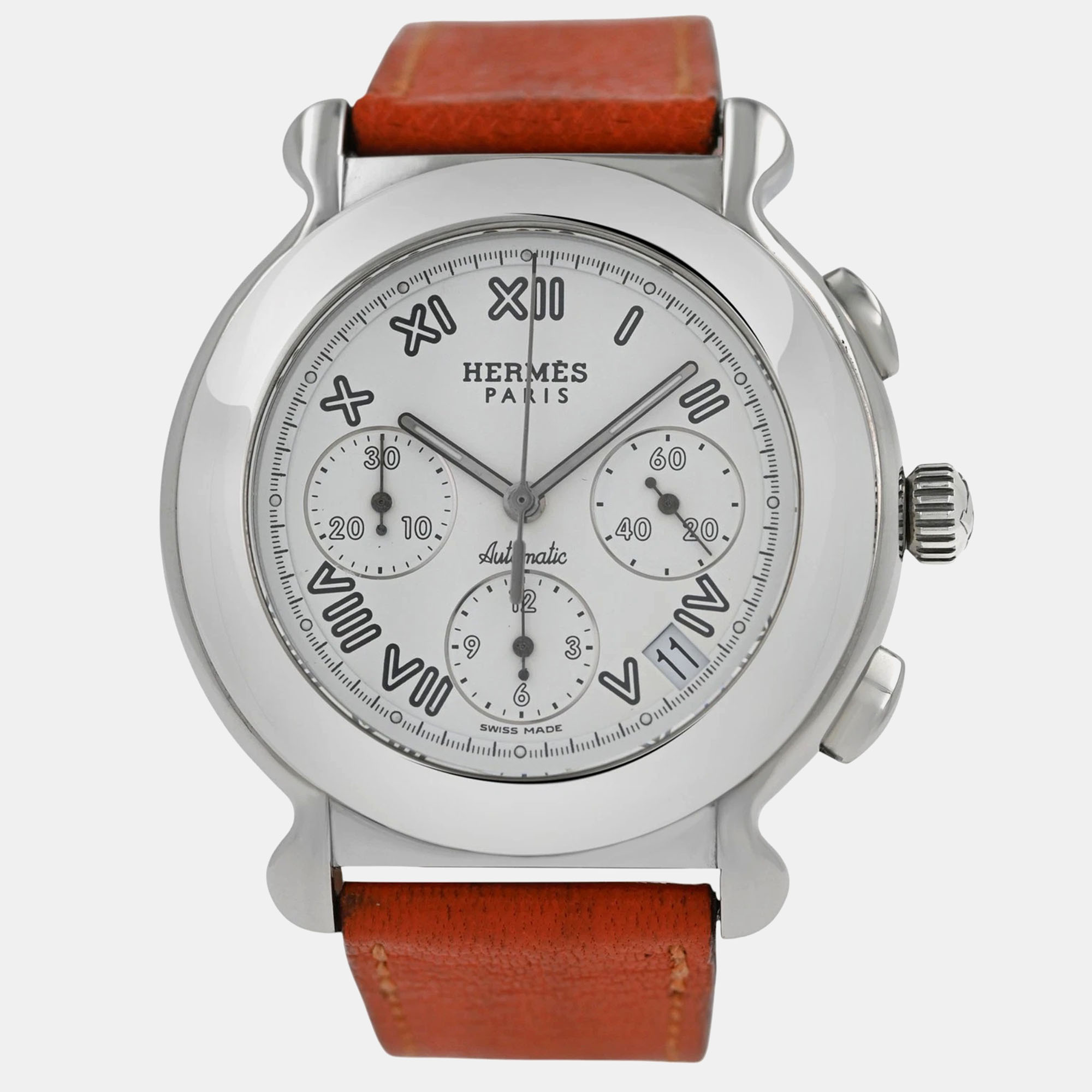 

Hermes Kepler Chronograph KP1.910 Automatic White Stainless Steel Men's Wristwatch 40 mm