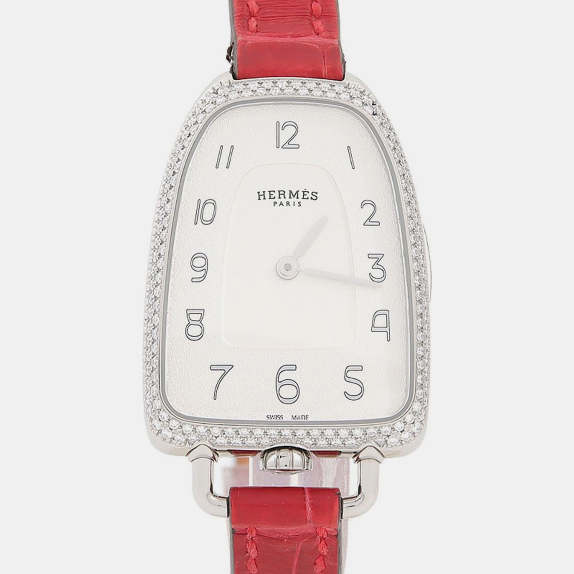 

Hermes Gallop d'Hermes GA1.230 Quartz Stainless Steel Diamond Women's Wristwatch, White