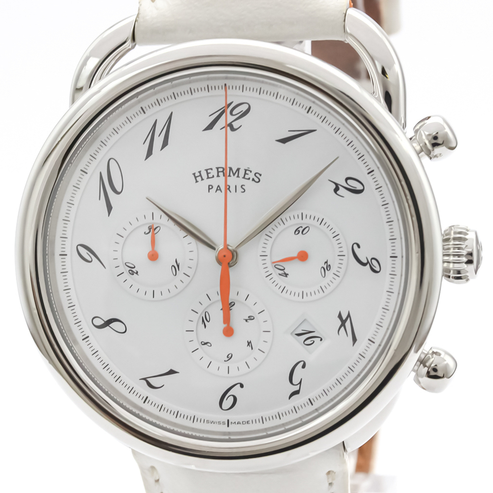 

Hermes White Stainless Steel Harneis AR4.910 Men's Wristwatch