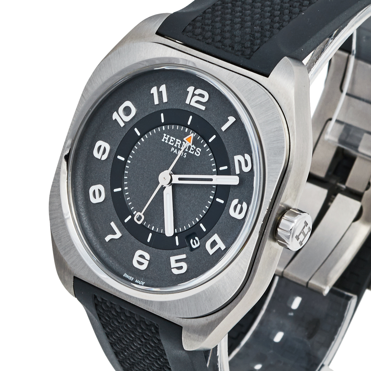 

Hermes Grey Titanium Rubber H08 SP1.471 Men's Wristwatch