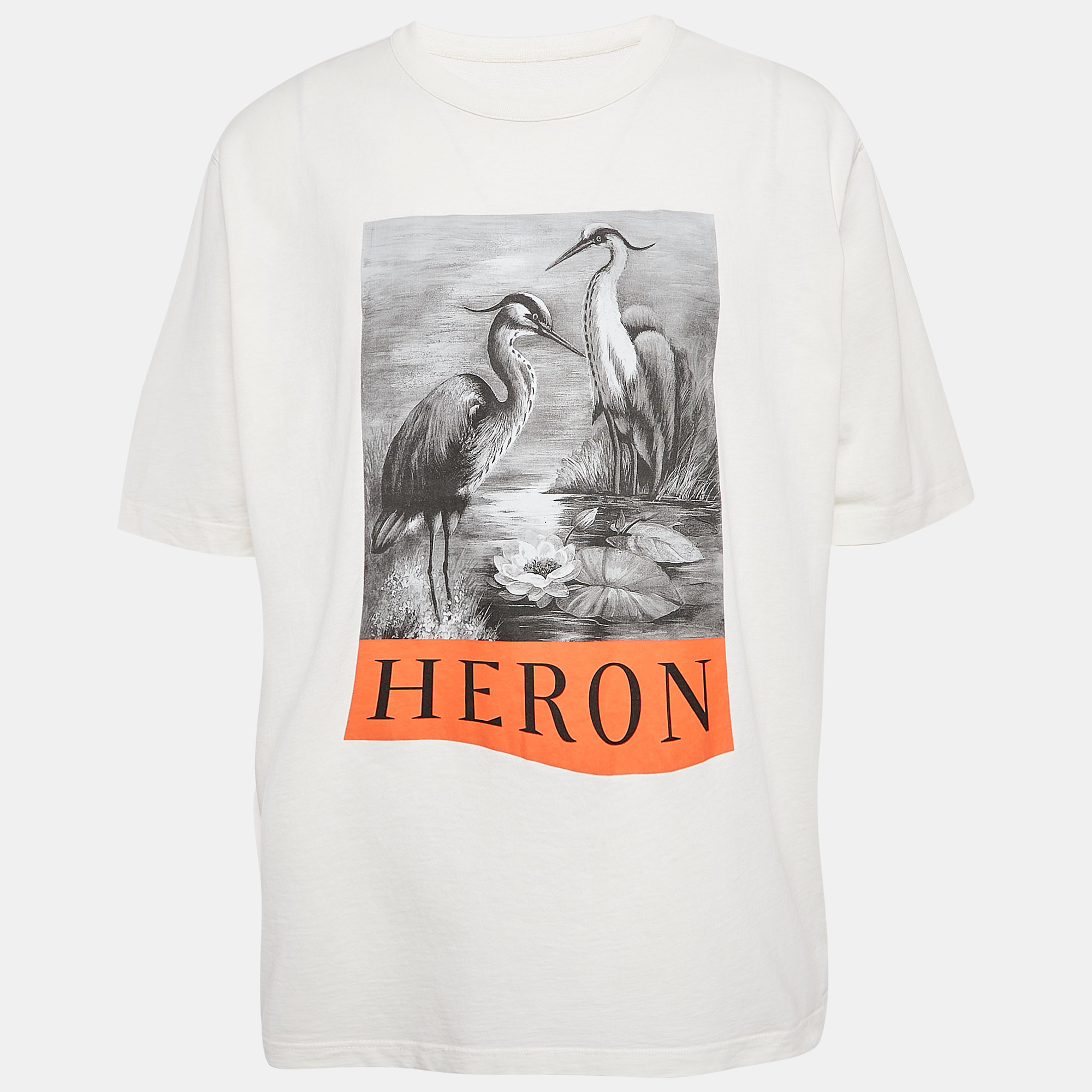 

Heron Preston Off-White Heron Graphic Print Crew Neck T-Shirt XL