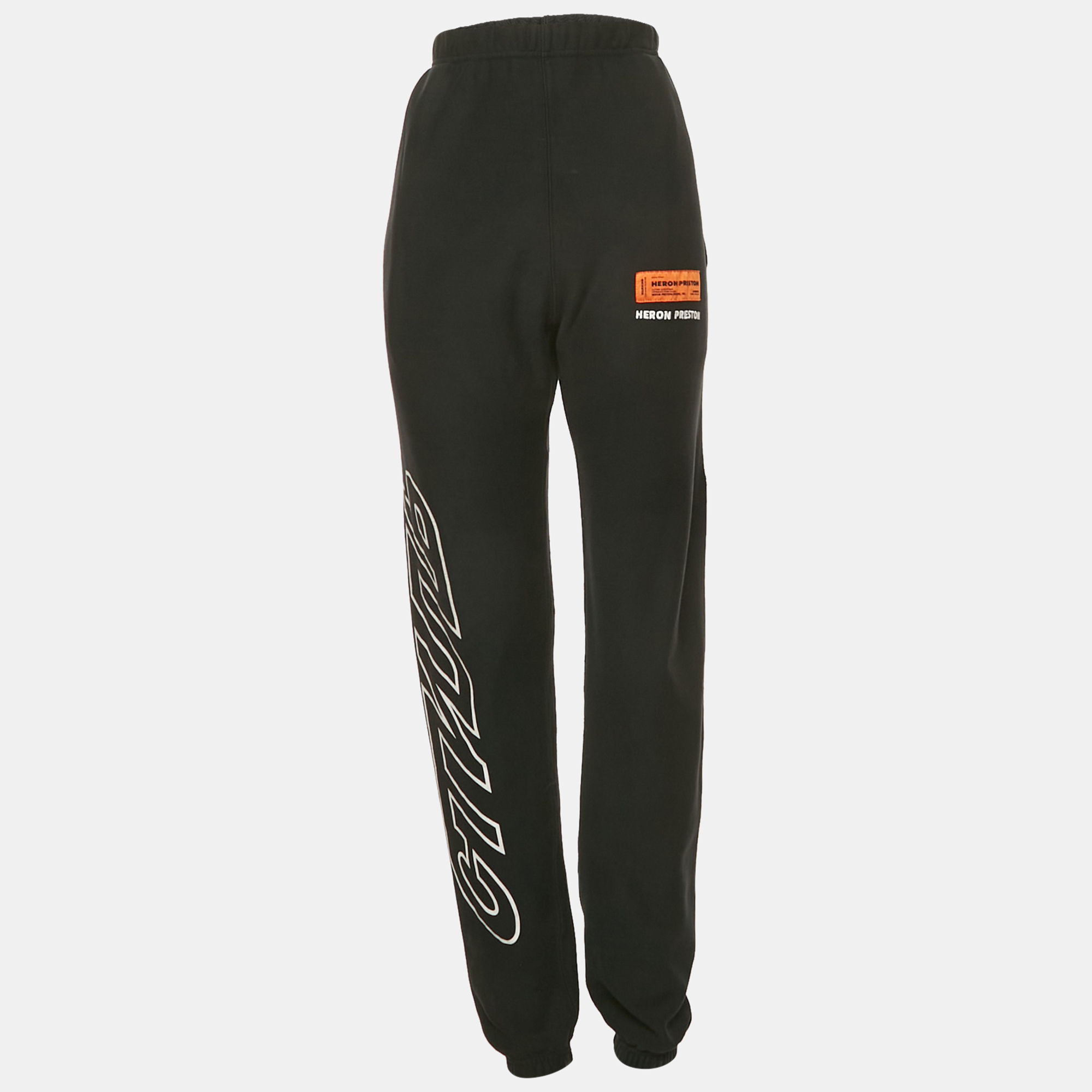 

Heron Preston Black Printed Cotton Jersey Sweatpants L