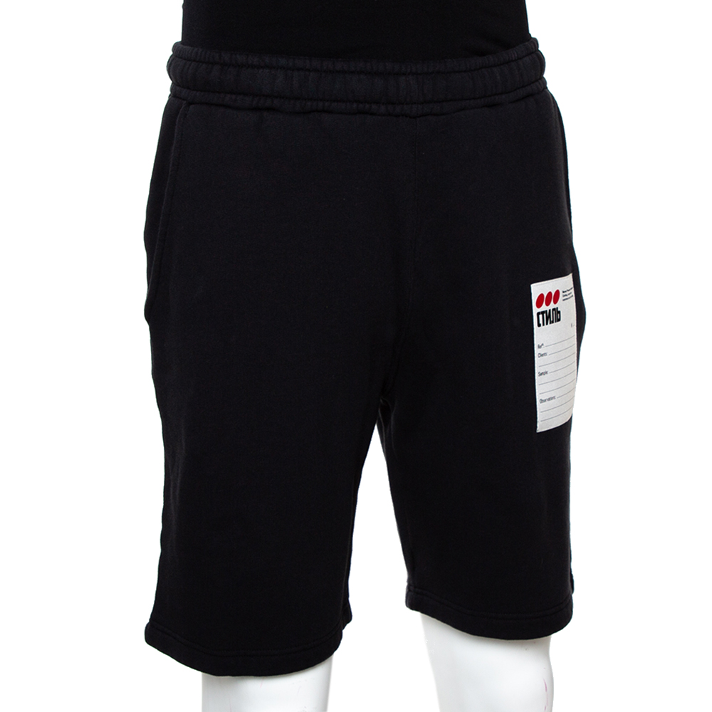 

Heron Preston Black Cotton Knit Elasticized Waist Shorts