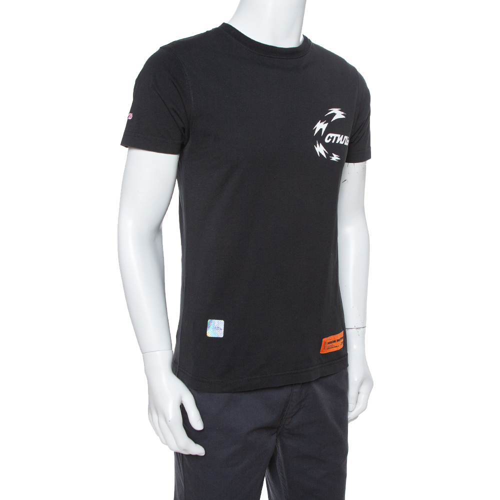 

Heron Preston Black Chinese Heron Print Cotton T-Shirt