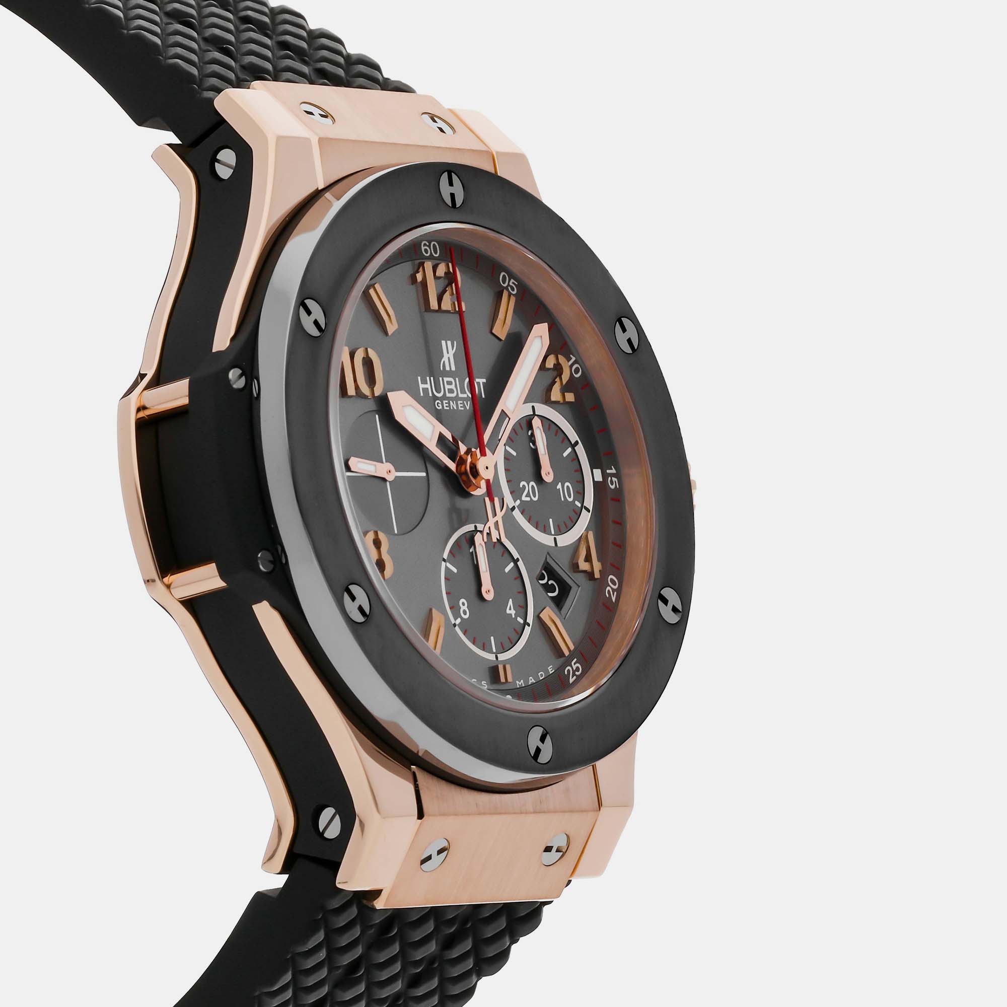 Hublot Grey 18k Rose Gold Big Bang 301.PT.401.RX Automatic Men`s Wristwatch 44 mm 