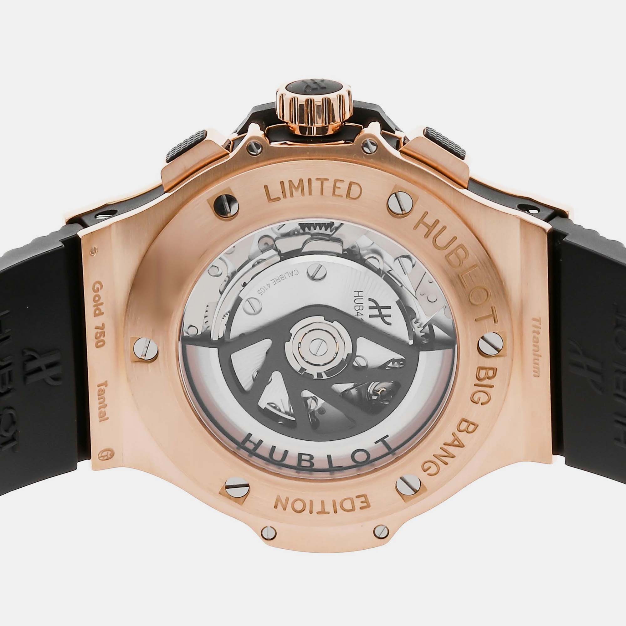 Hublot Grey 18k Rose Gold Big Bang 301.PT.401.RX Automatic Men`s Wristwatch 44 mm 