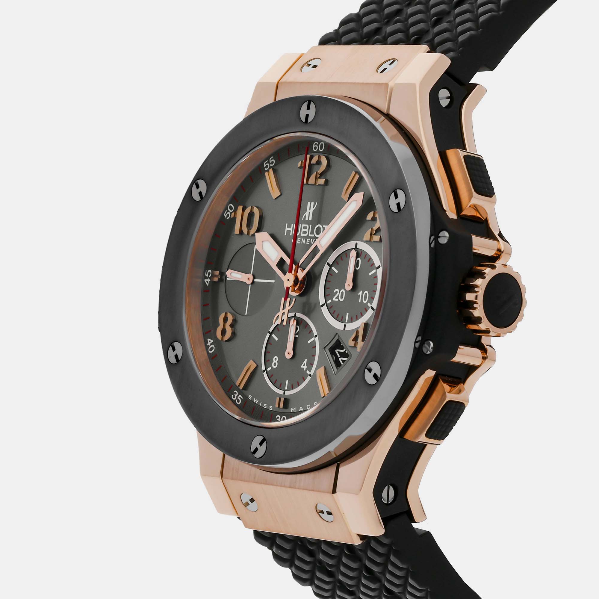 Hublot Grey 18k Rose Gold Big Bang 301.PT.401.RX Automatic Men`s Wristwatch 44 mm 