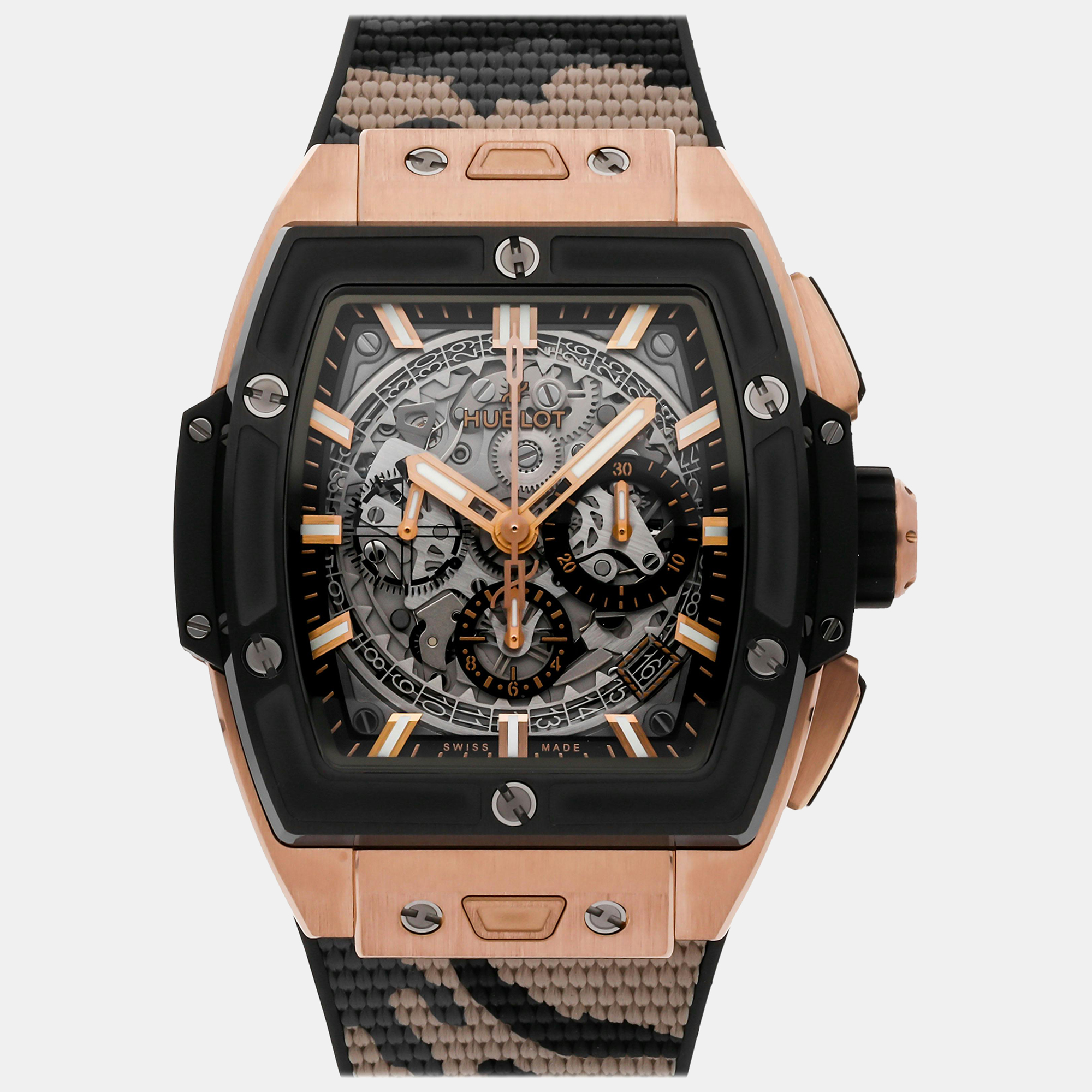 

Hublot Silver 18k Rose Gold Big Bang Automatic Men's Wristwatch 42 mm